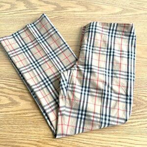 Burberry Plaid Cotton Blend Bootcut Pants Size 12
